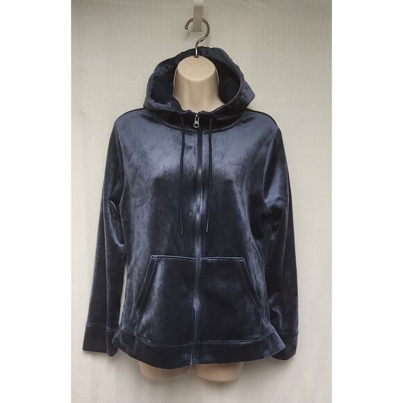 Time and Tru Women’s Velvet Blue Soft Comfy Lightweight Jacket Size M(8-10) - Picture 5 of 9